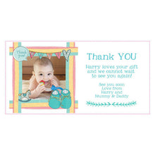 Load image into Gallery viewer, Personalised New Baby Thank You Cards Pack Of Six