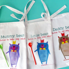 Load image into Gallery viewer, Personalised Bear Family Aprons