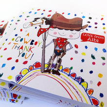 Load image into Gallery viewer, Personalised Cowboy Thank You Cards