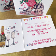 Load image into Gallery viewer, Personalised Hen Party Invites
