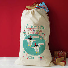 Load image into Gallery viewer, Personalised Christmas Penguins Sack