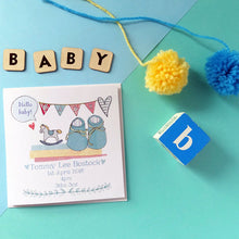 Load image into Gallery viewer, Personalised New Baby Announcement Cards Pack Of Six