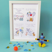 Load image into Gallery viewer, Personalised New Baby Print