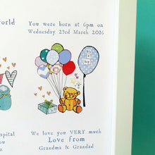 Load image into Gallery viewer, Personalised New Baby Print