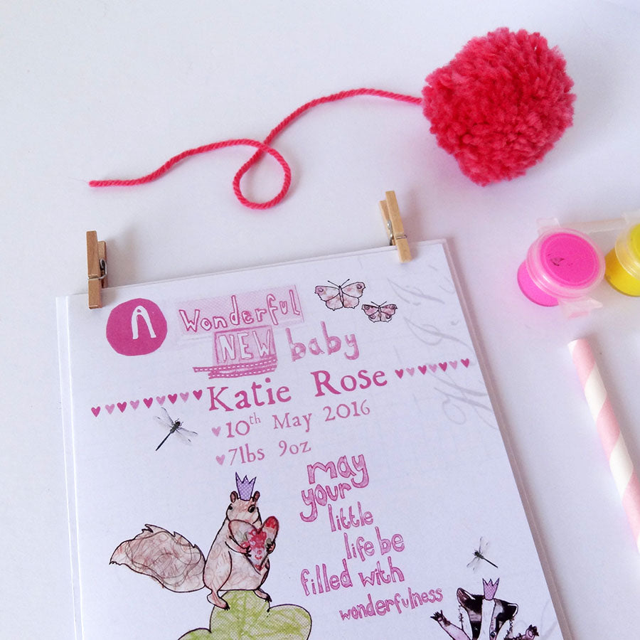 Personalised New Baby Woodland Card