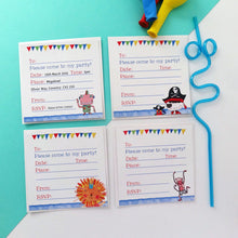 Load image into Gallery viewer, Personalised Boy's Party Invites Pack Of Six