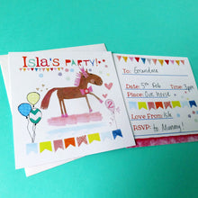 Load image into Gallery viewer, Personalised Girl's Party Invites Pack Of Six