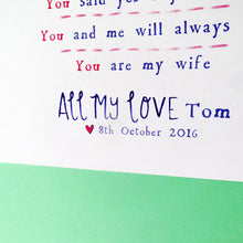 Load image into Gallery viewer, Personalised Six Reasons Why I Love You Print