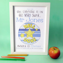 Load image into Gallery viewer, Personalised Super Teacher Certificate