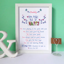 Load image into Gallery viewer, Personalised Six Reasons Why I Love You Print