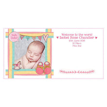 Load image into Gallery viewer, Personalised New Baby Announcement Cards Pack Of Six