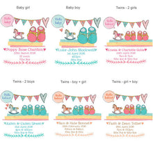 Load image into Gallery viewer, Personalised New Baby Announcement Cards Pack Of Six