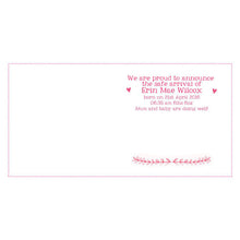 Load image into Gallery viewer, Personalised New Baby Announcement Cards Pack Of Six