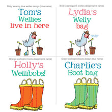 Load image into Gallery viewer, Personalised Welly Boot Bag
