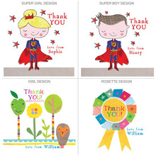 Load image into Gallery viewer, Personalised Pack of 6 Thank you Cards (Choice of designs)