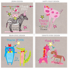 Load image into Gallery viewer, Personalised Pack of 6 Thank you Cards (Choice of designs)