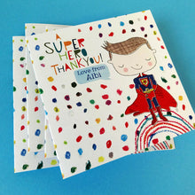 Load image into Gallery viewer, Personalised Superhero Thank You Cards