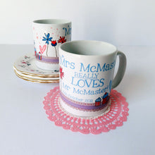 Load image into Gallery viewer, Pair Of Personalised Mr & Mrs Mugs