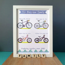 Load image into Gallery viewer, Personalised Cycling Family Print