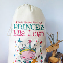 Load image into Gallery viewer, Personalised Princess Christmas Sack