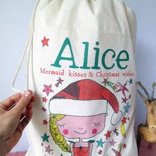 Load image into Gallery viewer, Personalised Mermaid Christmas Sack