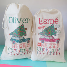 Load image into Gallery viewer, Personalised Vintage Christmas Sack