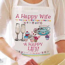 Load image into Gallery viewer, Personalised 'A Happy Wife' Apron