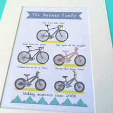Load image into Gallery viewer, Personalised Cycling Family Print