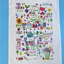 Load image into Gallery viewer, 'The Good Life' Illustrated Tea Towel