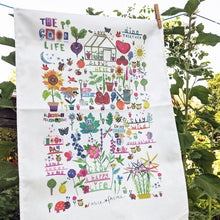Load image into Gallery viewer, 'The Good Life' Illustrated Tea Towel