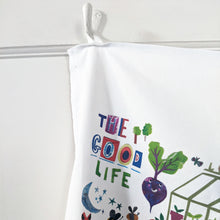 Load image into Gallery viewer, 'The Good Life' Illustrated Tea Towel