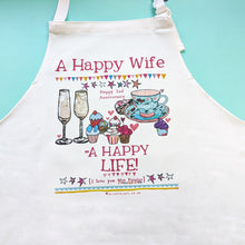 Load image into Gallery viewer, Personalised 'A Happy Wife' Apron