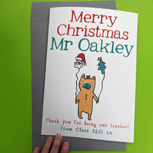 Load image into Gallery viewer, Personalised Big Christmas Card For Teachers