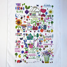 Load image into Gallery viewer, 'The Good Life' Illustrated Tea Towel