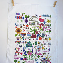 Load image into Gallery viewer, 'The Good Life' Illustrated Tea Towel