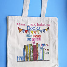 Load image into Gallery viewer, Personalised Love To Read Book Bag