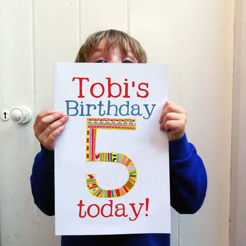 Big Birthday Card With Personalised Name And Age