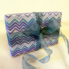 Load image into Gallery viewer, Recycled gift wrap - Blue zig zag
