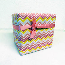 Load image into Gallery viewer, Recycled gift wrap - Pink zig zag