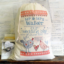 Load image into Gallery viewer, Personalised wedding gift sack