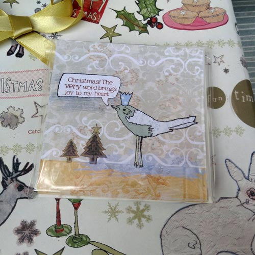 Pack of 6 Skinny Christmas Birds Cards