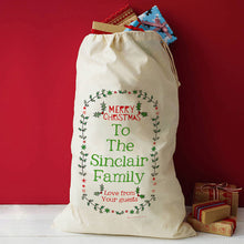 Load image into Gallery viewer, Personalised Family Christmas Sack