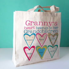 Load image into Gallery viewer, Personalised Heart's Canvas Bag