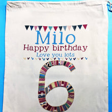 Load image into Gallery viewer, Personalised 1st Birthday Toysack