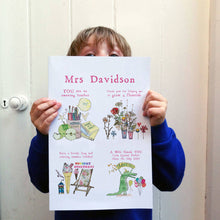 Load image into Gallery viewer, Personalised Big Story Card For Teachers