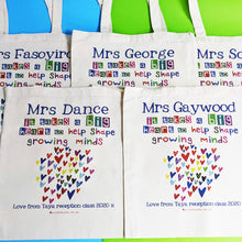 Load image into Gallery viewer, Personalised Growing Minds Teacher Bag
