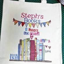 Load image into Gallery viewer, Personalised Love To Read Book Bag
