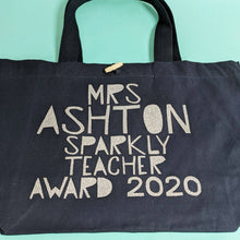 Load image into Gallery viewer, Personalised Super Sparkly Teacher Bag