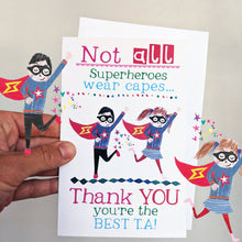 Load image into Gallery viewer, Personalised Superhero Teacher Card