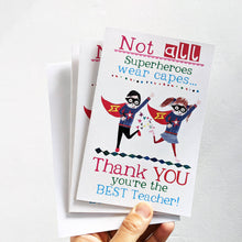 Load image into Gallery viewer, Personalised Superhero Teacher Card